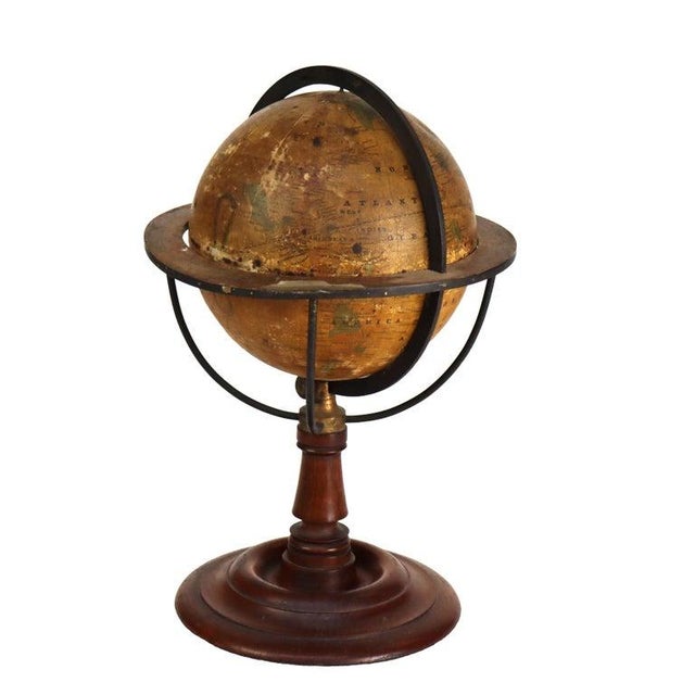 19th Century Wachob & Co. “The Excelsior” Terrestrial World Globe on Walnut & Brass Stand For Sale - Image 4 of 11