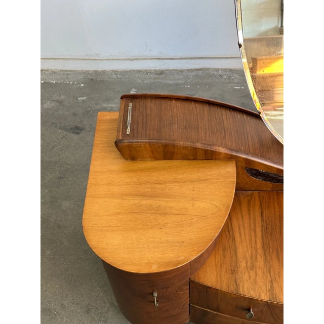 Wood 1940s Art Deco Vanity by Beautility For Sale - Image 7 of 12