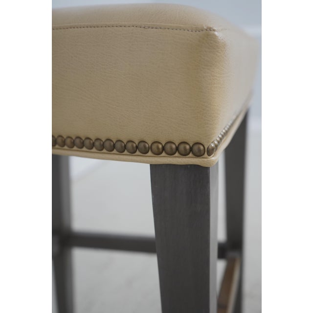 Set of 6 Lee Faux Leather Seat Bar Stools For Sale - Image 12 of 18