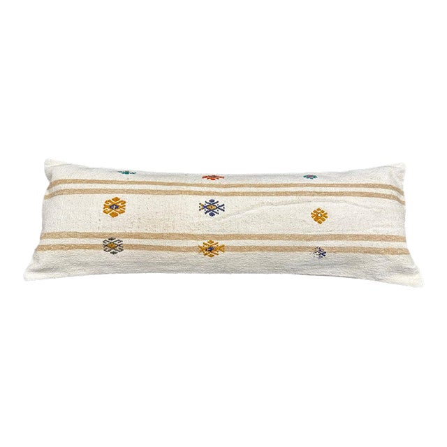 Turkish Hemp Pillow Cushion Natural Beige Brown Cushion Cover 14x40 For Sale