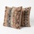 This 24'' x 24'' pillow cover set was made from authentic Turkish rug pieces — Anatolian border stripes in indigo blue and...