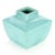 Square Turquoise Ceramic Vase For Sale - Image 6 of 6