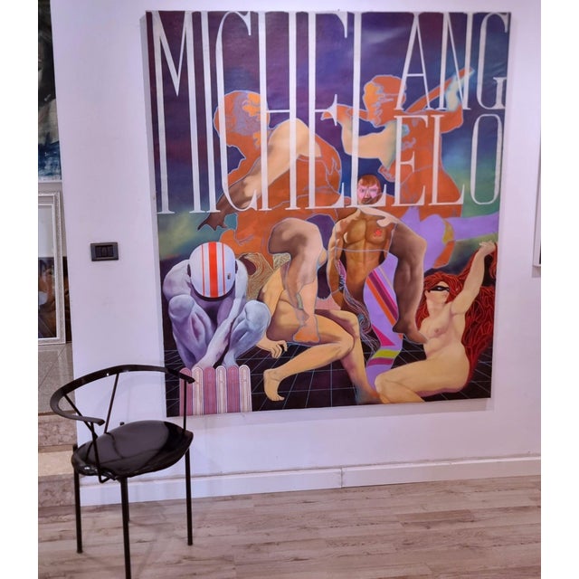 Roberto Nezzi, Michelangelo, Mixed Media on Canvas For Sale - Image 3 of 9