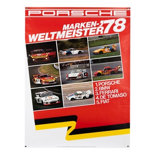 Original Porsche Poster by Strenger Advertising Agency For Sale