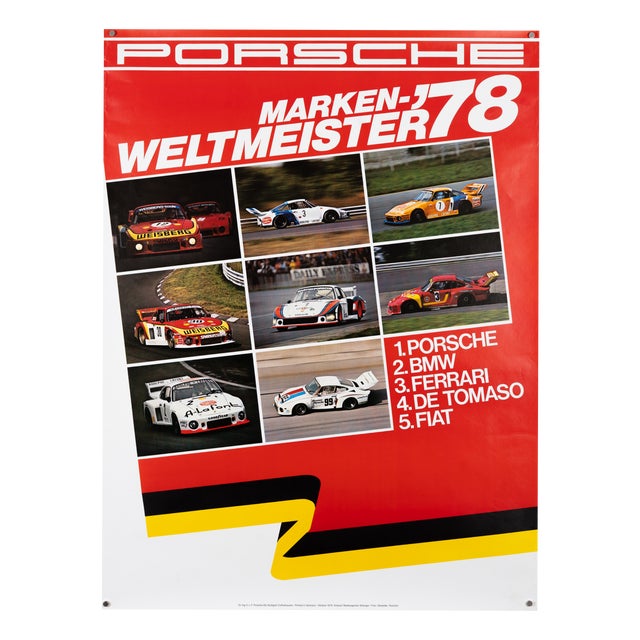 Original Porsche Poster by Strenger Advertising Agency For Sale
