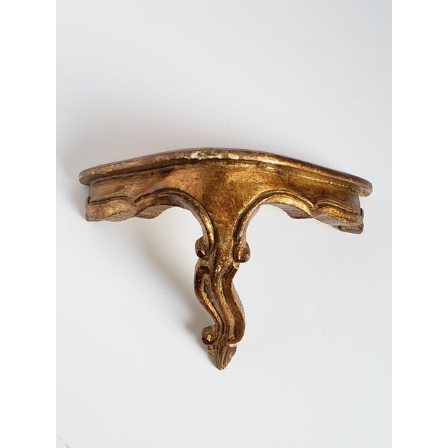 Italian Vintage Florantine Small Giltwood Shelf For Sale - Image 3 of 12