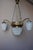 Art Deco Brass and Frosted Pressed Glass Chandelier, 1920s For Sale - Image 9 of 18
