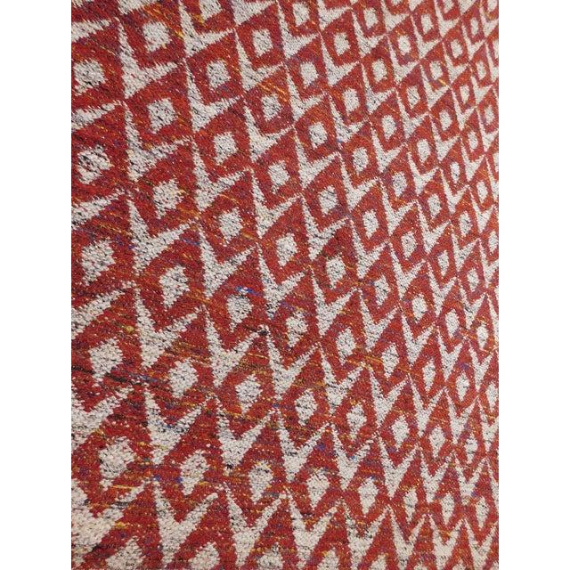 Raspberry Red Modern Hand-Knotted Luxury Flatweave - 7’9” X 10’2” For Sale - Image 8 of 15