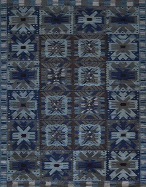 Swedish Kilim Inspired Hand-Woven Wool Rug
