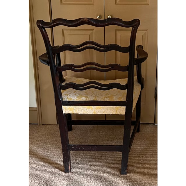 Antique Early 19th Century English George III Carved Mahogany Ribbon Back Arm Chair, Circa 1800 For Sale - Image 13 of 15