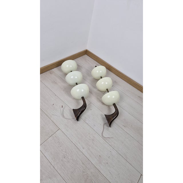 Wall Lamps in Brass with White Aluminum Cups in the style of Stilnovo, 1980s, Set of 2 For Sale - Image 17 of 18