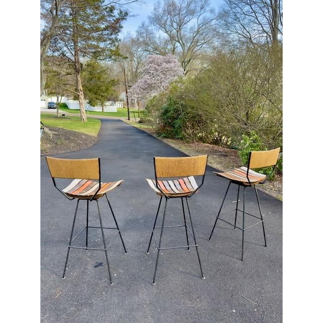 Mid-Century Modern Vintage Arthur Uminoff Attributed Mid Century Bar Stools For Sale - Image 3 of 4