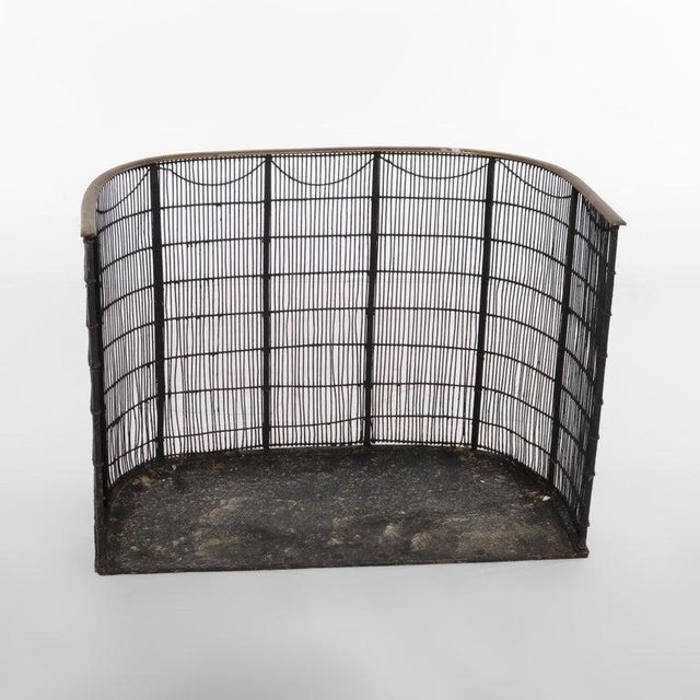 Antique Victorian Wire & Brass Fireplace Screen, Circa 1890 For Sale - Image 6 of 8