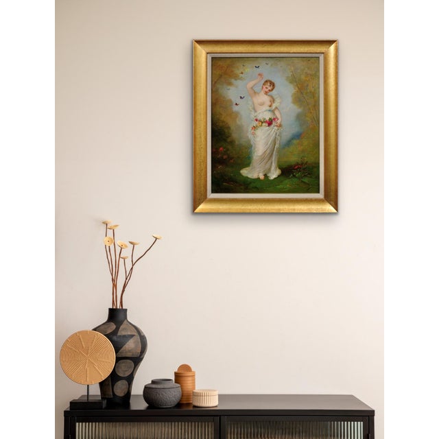 Andre Charles Voillemot, Allegory of Summer, 1860s, Oil Painting, Framed For Sale - Image 16 of 18