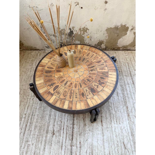 Round Herbarium Coffee Table by Roger Capron, 1950s For Sale - Image 12 of 18