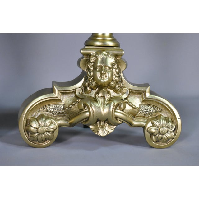 Louis XIV French Bronze Firedogs, 19th Century, Set of 2 For Sale - Image 9 of 12