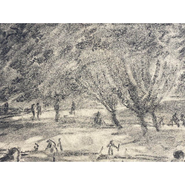 Art Deco 1930s Henry Ives Cobb Jr. Charcoal Drawing of Central Park For Sale - Image 3 of 11