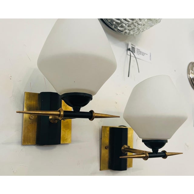 White Pair of French 1960s Arlus Wall Lamps For Sale - Image 8 of 8