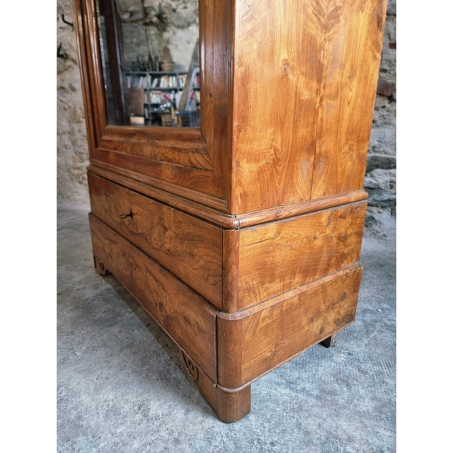 Antique French Louis Philippe Wardrobe in Elm and Oak, 1800s For Sale - Image 6 of 16