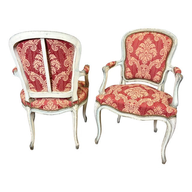 Louis XV Style Cabriolet Chairs in Polychrome Beechwood, 1890s, Set of 2 For Sale