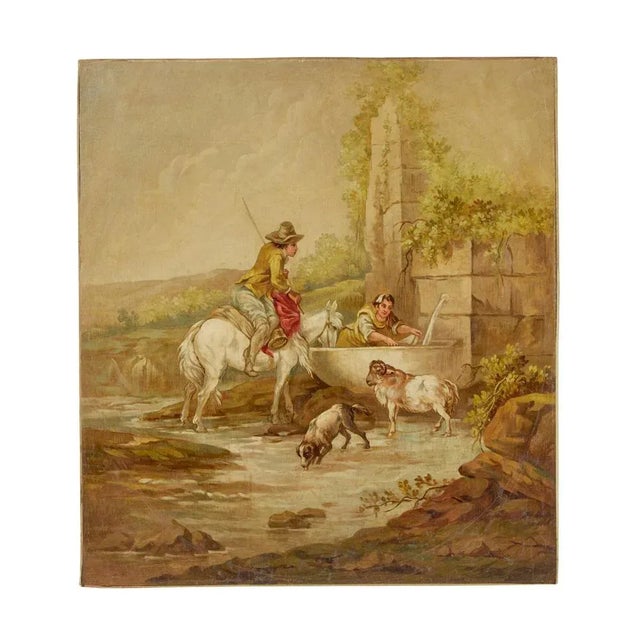 Rural Scenes, Oil on Canvas Paintings, Late 19th Century, Set of 2 For Sale - Image 7 of 8