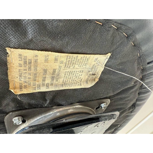 Pair of Mid Century Atomic Style Swivel Black Vinyl & Metal Bar Stools by Modern Stool Co. For Sale - Image 10 of 12