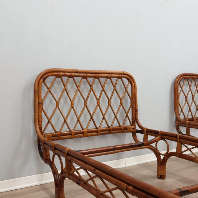 Mid-Century Italian Rattan Malacca Daybeds by Franca Helg, 1950s, Set of 2 For Sale - Image 8 of 13