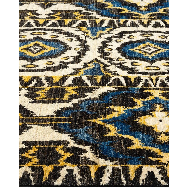 Solo Rugs Modern Hand Knotted Area Rug, Black - 4' 1" x 6' 2" For Sale - Image 4 of 9