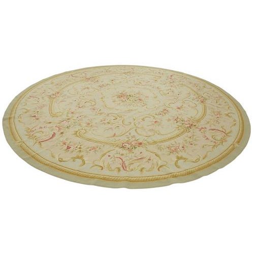 Textile Beige Aubusson Kilim Rug, 1990s For Sale - Image 7 of 7