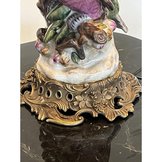 Parrot Lamp in Ceramic and Brass For Sale - Image 10 of 11