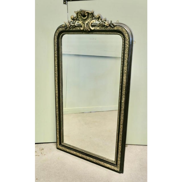 Napoleon III Black Gold Pier Mirror For Sale - Image 3 of 7