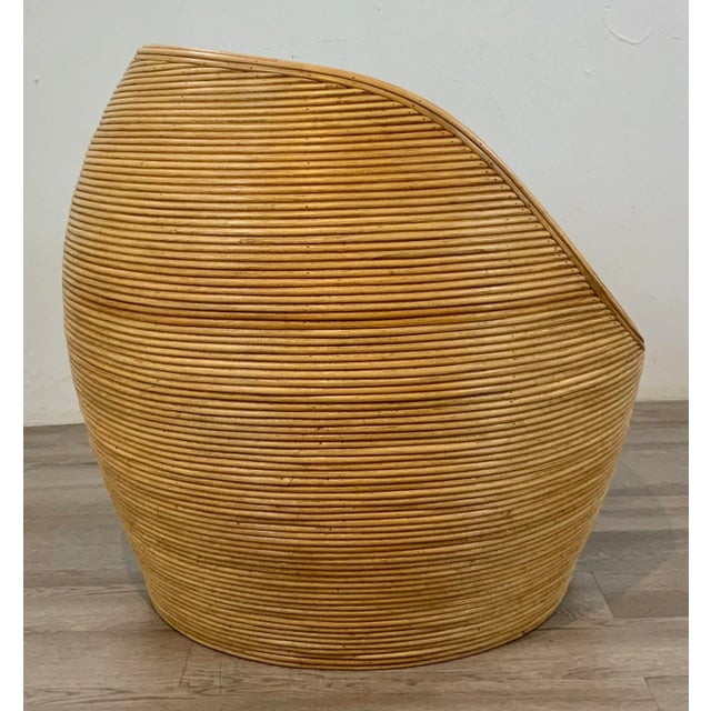2020s Organic Modern Natural Rattan Tub Chairs Pair For Sale - Image 5 of 6