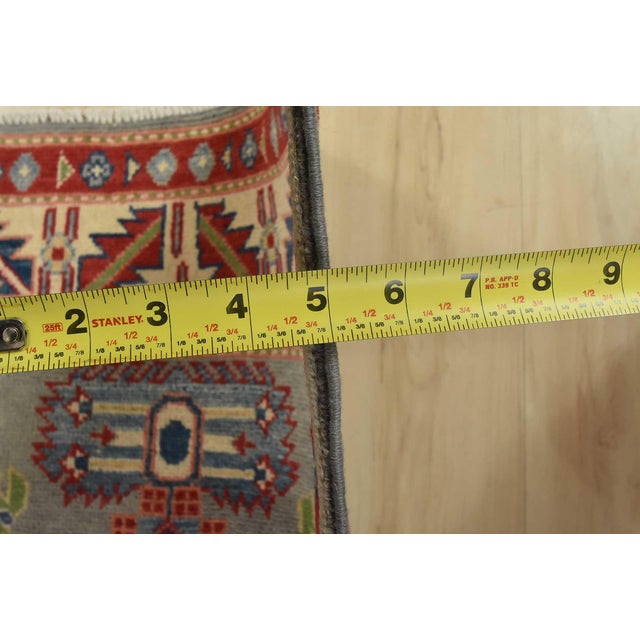 Kazak Runner 2’8” X 9’8” Gray Wool Tribal Hand-Knotted Oriental Rug For Sale - Image 11 of 13