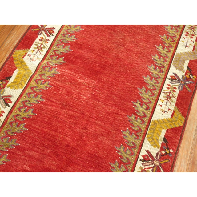 Gustavian (Swedish) Antique Red Turkish Runner - 3'9" x 12'2" For Sale - Image 3 of 6