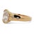 14K yellow gold ring features a half bezel-set 1.70 carat oval cut natural diamond, J color and I1 clarity, flanked by...