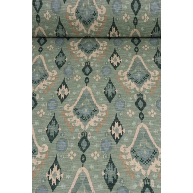 English Iliv Boho Sage Ikat Fabric - Sample For Sale - Image 3 of 6