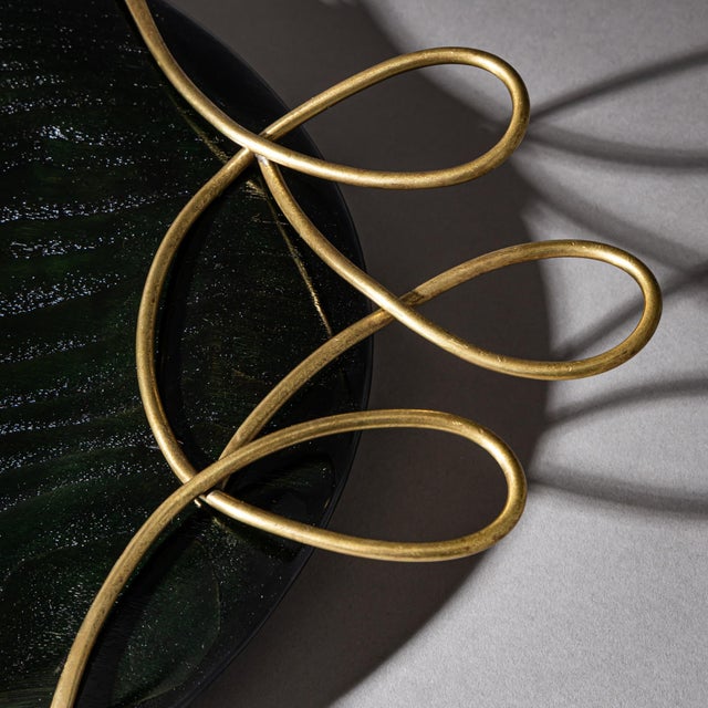 Mid-20th Century Mid-Century Modern Centerpiece, Wood and Brass For Sale In New York - Image 6 of 8