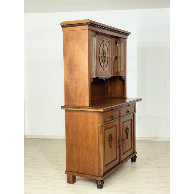 Antique Art Nouveau Kitchen Cabinet in Oak & Pine, 1900s For Sale - Image 13 of 15