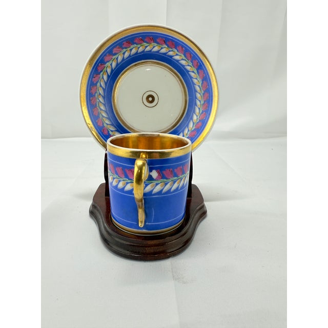 Neoclassical 19th Century, Old Paris Neoclassical Cup & Saucer Set Young Man W/ Dog For Sale - Image 3 of 8