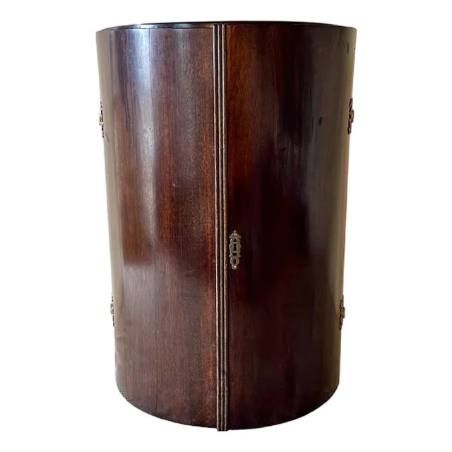 Antique Georgian Mahogany Corner Cupboard: Bow Front Cabinet For Sale