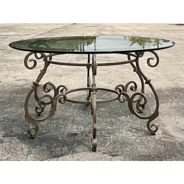 Vintage Wrought Iron Dining Table Chairish