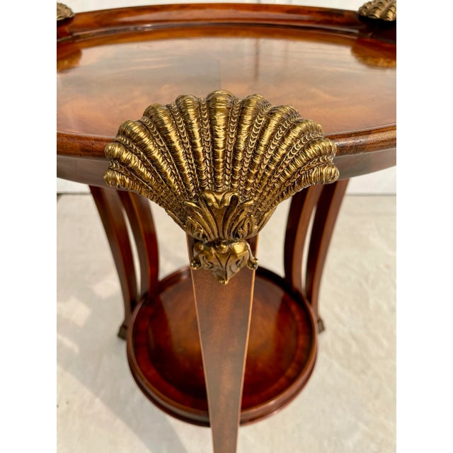 Maitland - Smith Maitland-Smith Flame Mahogany Brass Seashell Round Side Table For Sale - Image 4 of 12
