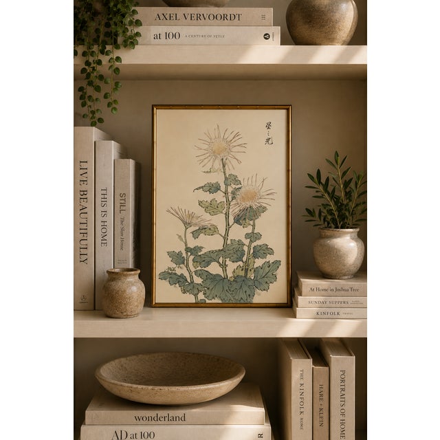 Paper Spider Chrysanthemum Trio by Hasegawa, Vintage Japanese Botanical Art Print, 8" X 12" For Sale - Image 7 of 8