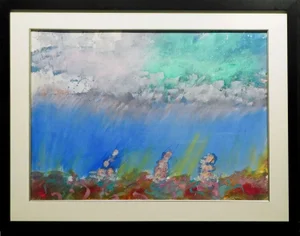 Mark Dickson Untitled Mix Media,Pastel and Watercolor Abstract Hand Signed