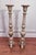 Taupe French Baroque Style Taupe Distressed Painted Solid Wood Floor Candlesticks/Plant Stands, a Pair For Sale - Image 8 of 12