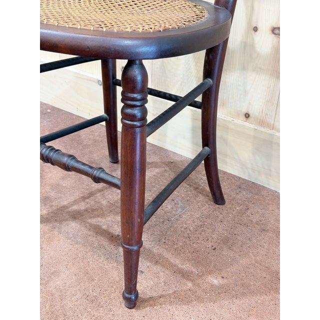 Vintage Victorian Mahogany Balloon Back Cane Side Chairs, Pair For Sale In New York - Image 6 of 7