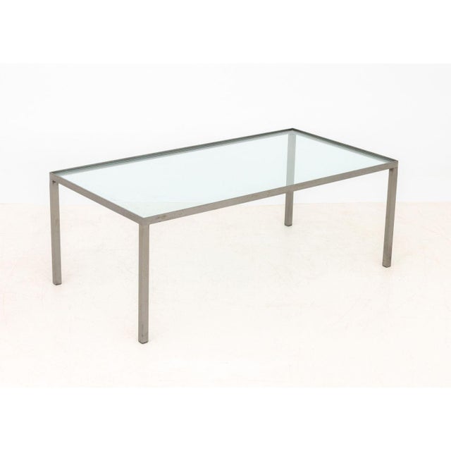 Late 20th Century Modern Glass Top and Wrought Iron Coffee Table For Sale - Image 5 of 6