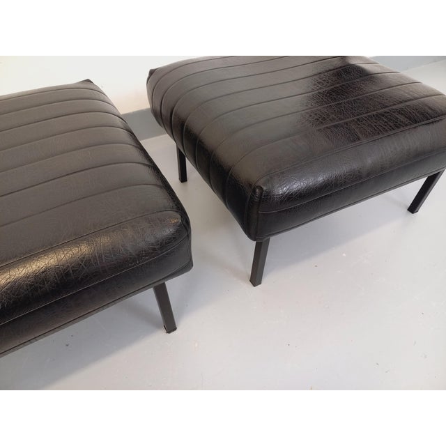 Vintage Modernist Lounge Chairs in Black Imitation Leather and Metal, 1960s, Set of 2 For Sale - Image 10 of 18