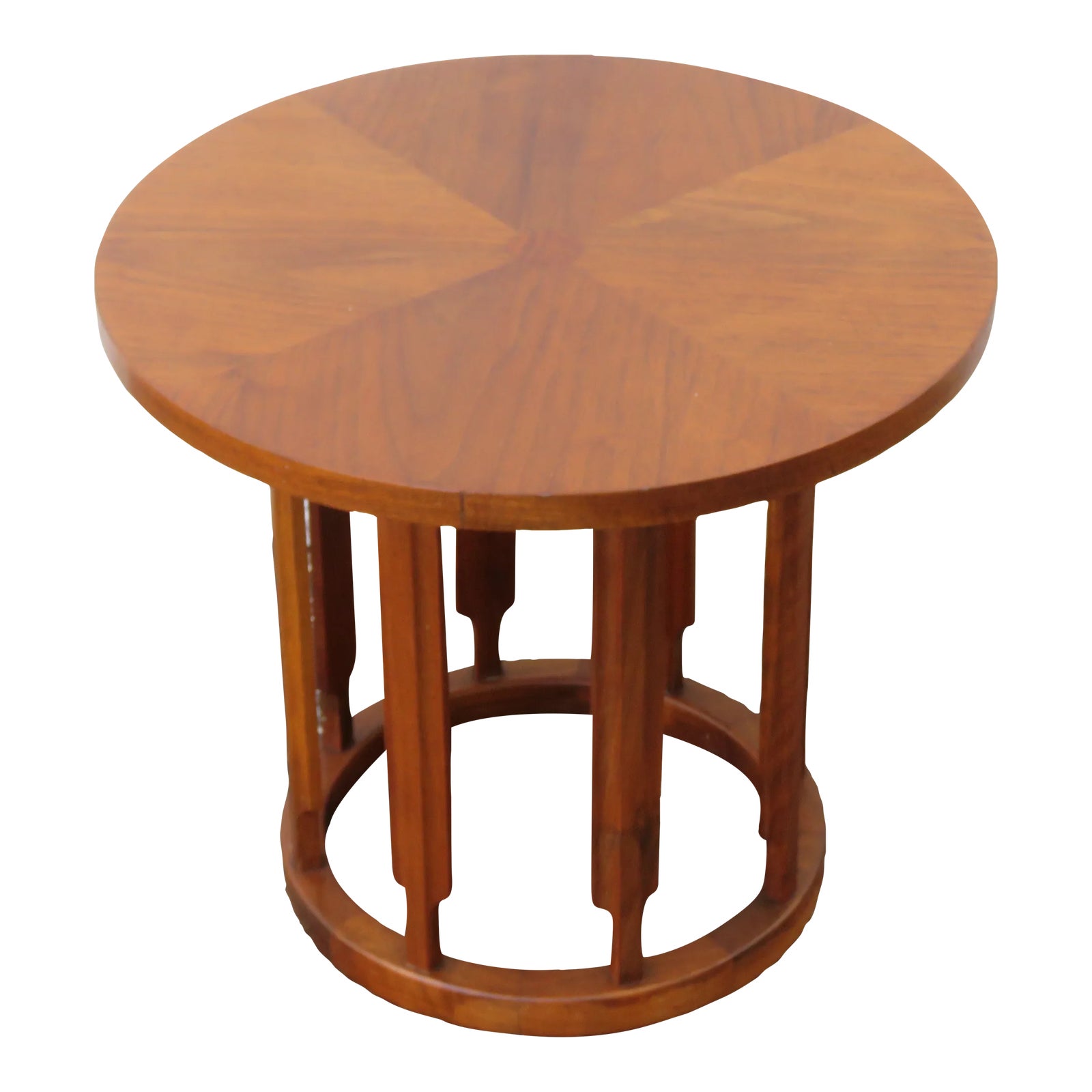 Mid Century Modern Round Top Side End Lamp Table 5380 | Chairish