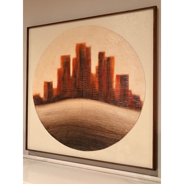 1970s 1970s Mid-Century Modern Oil Painting by Seattle Artist "Russell" Large Painting For Sale - Image 5 of 16